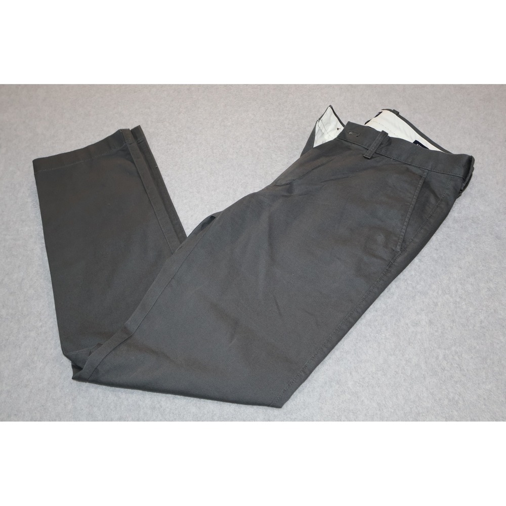 J.Crew Flex Straight Mens 32x34 Gray Chino Pants Cotton Stretch Casual FLAT